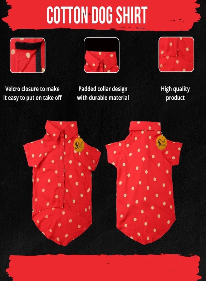 Sage Square Funky Soft Material Dog Shirt | Cool/Funky Print Pet | Soft Light Weight | Comfortable & Breathable Dog Clothing | Trendy Vest Outfit (Polka Red) (XXLarge - 28inch) - Image 3